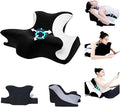 wuFQecht Bed Rest Reading Pillow，Neck&Chin and Back Support Pillow，Headboard Wedge Pillow，Ergonomic Memory FoamLying, Reclining, and Prone Sleepers，Sitting up Pillow，Relieve Neck/arm Pain-Black