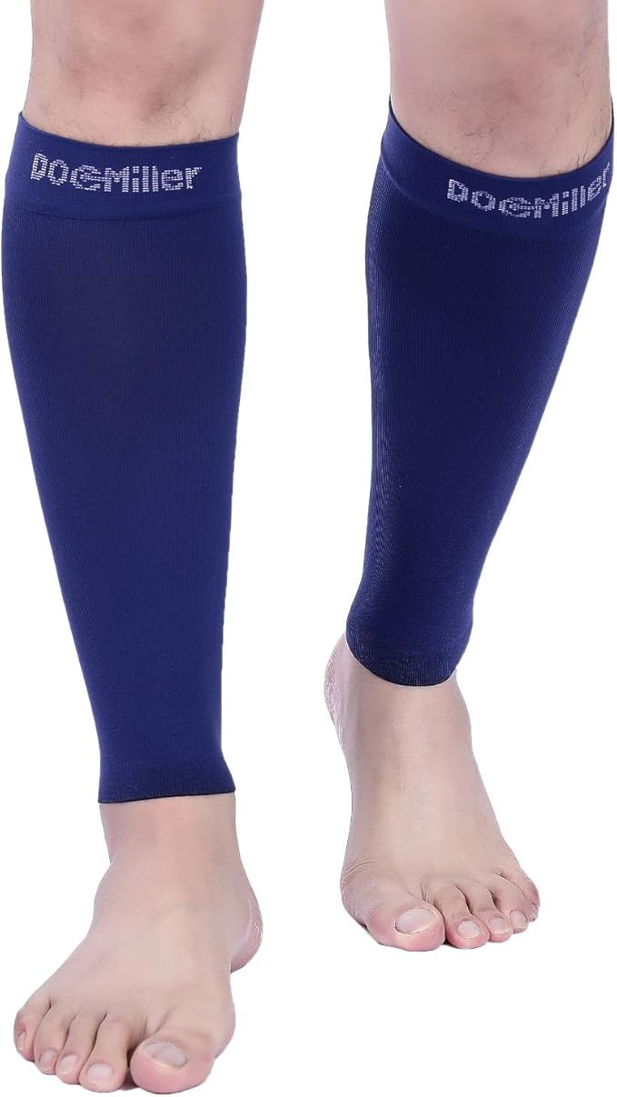 Doc Miller Compression Calf Sleeve for Men & Women – 20-30mmHg Graduated Support for Running, Shin Splints, Calf Strain – Knee High, Small to 6XL Plus Size