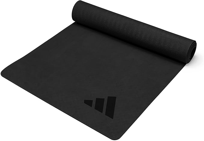 adidas Premium Yoga Mat, Firm-Density Workout Mat, 5 mm