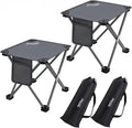Roptat 2 Pack Camping Stool,Portable Folding Compact Lightweight Stool Seat for Camping Fishing Hiking Gardening Outdoor Walking Backpacking Travelling and Beach with Carry Bag (Grey)