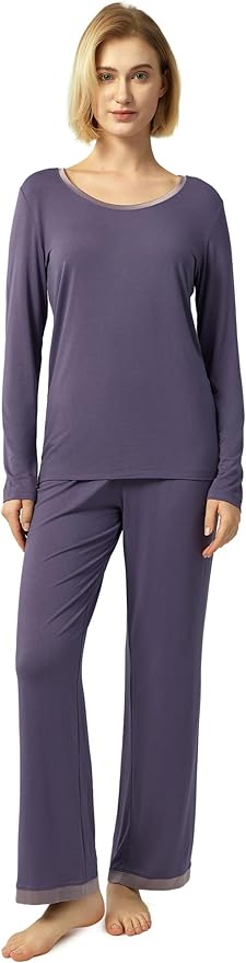 GYS Viscose from Bamboo Women's Pajama Sets Super Soft Long Sleeve Sleepwear Comfy Winter Pjs Sets S-4X
