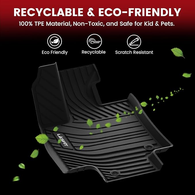 LASFIT Floor Mats for Toyota Corolla Sedan/Sedan Hybrid 2020-2026, All Weather Protection Floor Liners,TPE Car Mats for Toyota Accessories, Anti-Slip,1st &2nd Row, Black
