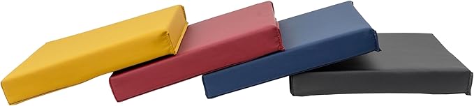 FDP SoftScape 12 inch Square Toddler Floor Cushions with Handles; Flexible Seating for Daycare, Preschool, Playroom; 1.5 inch Deluxe Foam (4-Piece) - Volcano