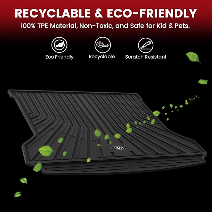 LASFIT Cargo Mat Fit for Volkswagen VW ID.4 2021-2026 All Weather TPE Trunk Liners (Only Fit Non-Adjustable Carpet Floor)