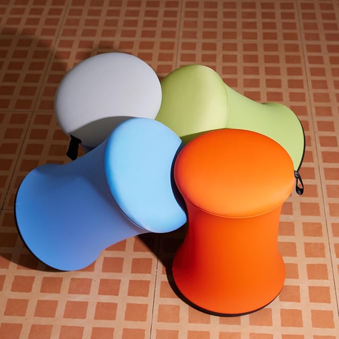 TopJob Boba Chair Stylish Active Wobble Stool, ADHD Chair, Improves Posture and Focus, Ergonomic with Height Adjustable Stool for Adults Children for Home Office, Study Room (Bright Orange)