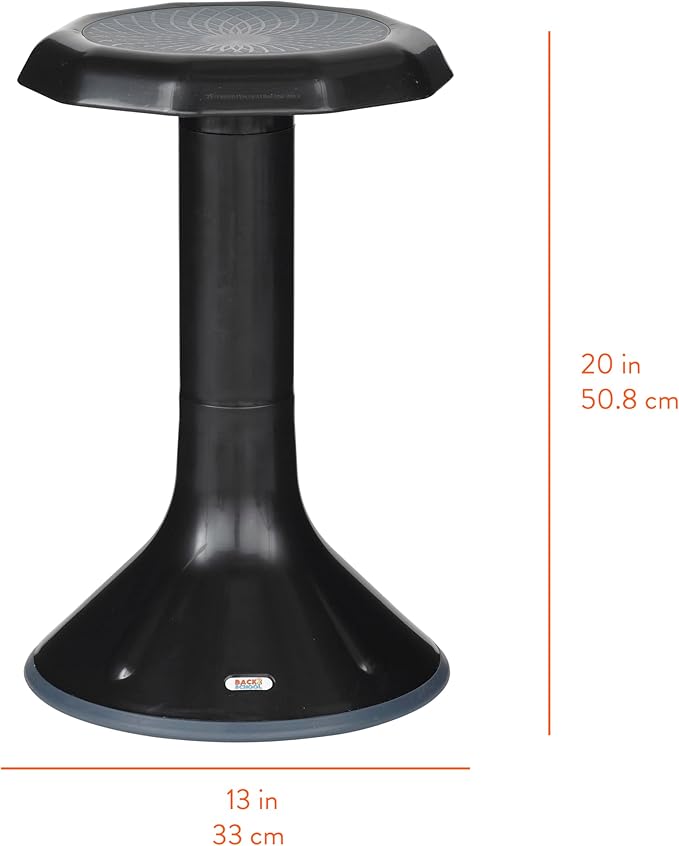 Wobble Stool, 20", Flexible Seating, Black