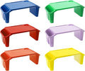 6 Pack Kids Lap Desk, Activity Tray with Storage - Stackable Plastic Lap Trays, Portable Writing & Drawing Table for Classroom, Bedroom, Homework, 19.69" L x 9.84" W x 7.1" H
