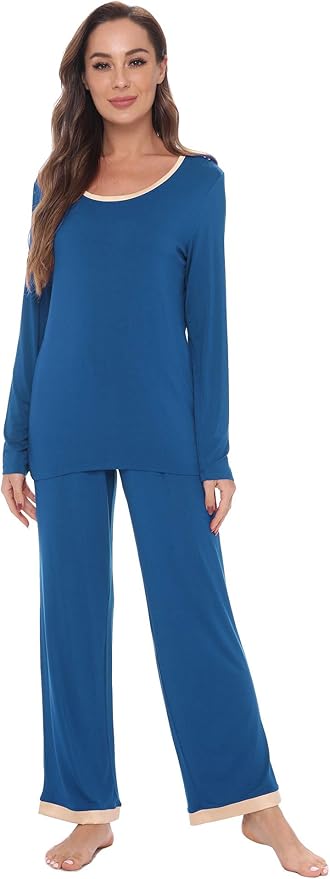 GYS Viscose from Bamboo Women's Pajama Sets Super Soft Long Sleeve Sleepwear Comfy Winter Pjs Sets S-4X