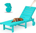 Outdoor Chaise Lounge Chairs, 26.8” Super Wide Lounge Chair Outdoor, HDPS Pool Chairs with 5 Positions, Patio Lounge Chair with Wheels for Pool,Lawn,Backyard, Aruba Blue