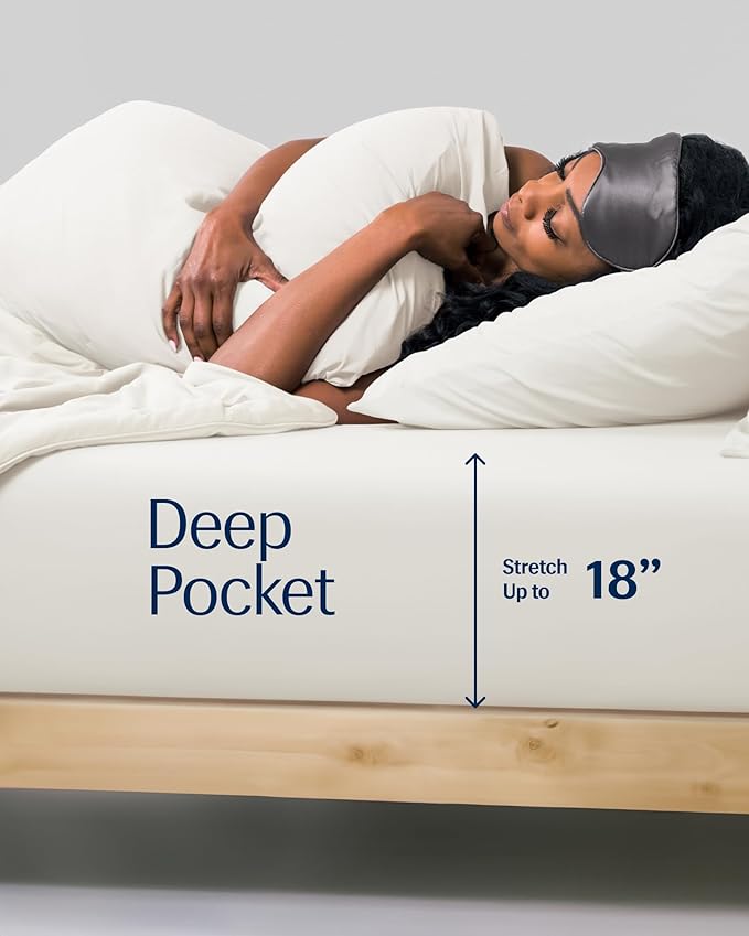 REST® Evercool®+ Fitted Sheet, Full Size, Arctic White, 15" Deep (up to 18’’), Breathable Bedding for Hot Sleeper and Night Sweats, Bed Sheet with Ionic+ Self-Cleaning Silver Yarn for Sensitive Skin