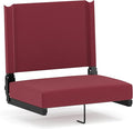 Flash Furniture Grandstand Portable Stadium Seat for Bleachers or Benches, Folding Padded Stadium Chair with Carrying Handle, 500 lb. Weight Capacity, Maroon