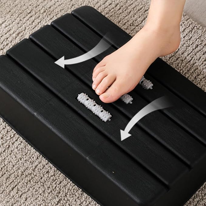 VILLCASE Ergonomic Foot Rest Stool with Roller Massage Function Non-Slip Footstool for Office Home Under Desk Compact Space-Saving Footrest for Comfort and Relaxation