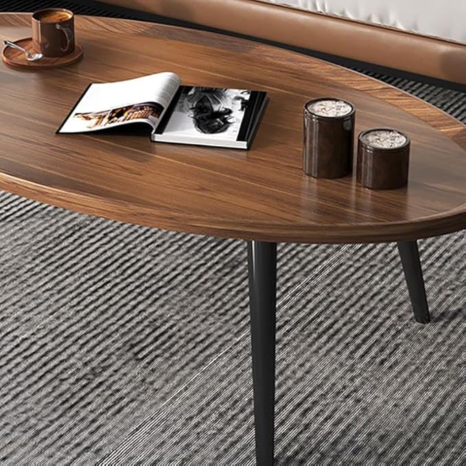 CraftThink Coffee Table, Modern Small Coffee Table with 3 Legs, Wooden Cocktail Table Farmhouse Retro Accent Center Table Side End Table for Living Room Easy Assembly, Brown 15" H x 31.5" L x 21.5" W