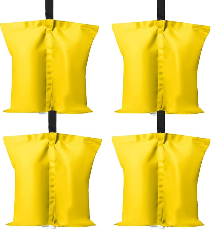 ABCCANOPY Canopy Weights 120 LBS Tent Sand Bags,4pcs-Pack (Yellow)