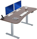 VIVO Electric 63 x 32 in Standing Desk, Memory Height Adjustment, 1B Series, Holds 220 lbs, Dark Walnut Top Gray Frame, DESK-KIT-1G1D