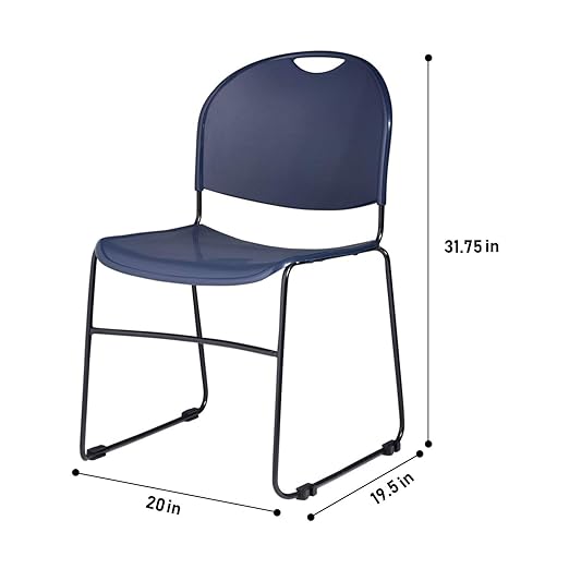 OEF Furnishings Multi-Purpose Ultra Compact Stack Chair (4 Pack)