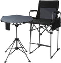 Stonehomy Tall Folding Directors Chairs & Adjustable Height Folding Table Set,Portable Outdoor Bar Table & Foldable Director Chairs with Makeup Pocket for Backyard,Beach,Travel with Storage Bag