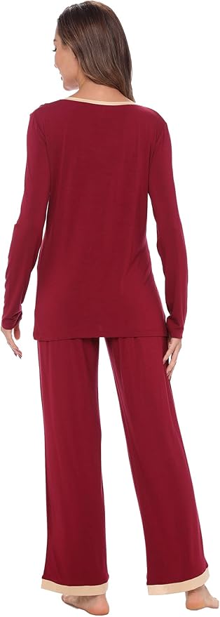 GYS Viscose from Bamboo Women's Pajama Sets Super Soft Long Sleeve Sleepwear Comfy Winter Pjs Sets S-4X