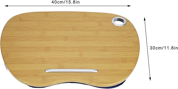 Multifunction Laptop Desk, Portable Lap Desk for Bed Sofa Office, 3 - in - 1 Laptop Stand with Cushion, Lightweight MDF Board Writing Table for Home Outdoor Travel, Fits 14 Inch La (Blue)