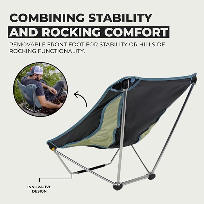Grand Trunk Mayfly Low Profile Ground Chair – Lightweight, Packable & Reclining Festival Chair, Quick Setup, Stable & Versatile for Camping, Concerts, Beach & Outdoor Events