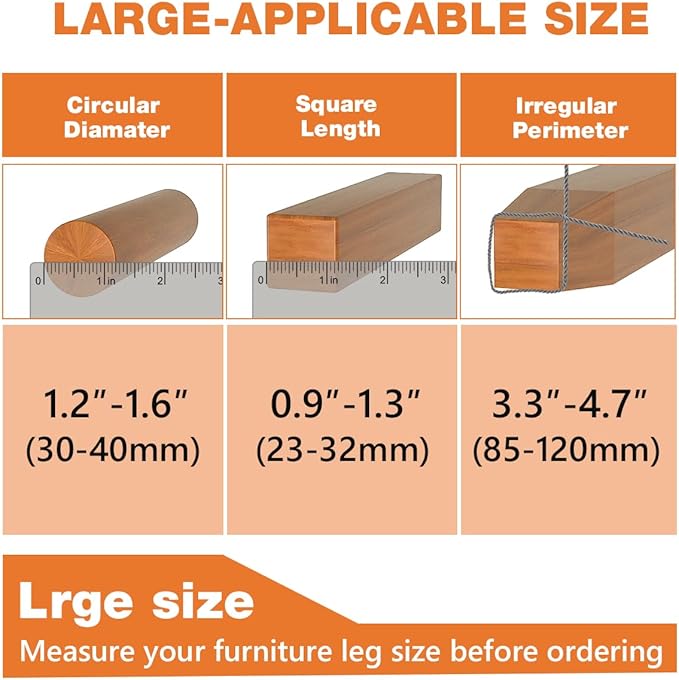 BAIPOK 36Pcs Round Chair Leg Floor Protectors with Felt Bottom, Silicone Chair Leg Covers Caps for Hardwood Floors, Dining Room Bar stools Leg Protectors, Reduce Noise & No Scratch, Clear, Large