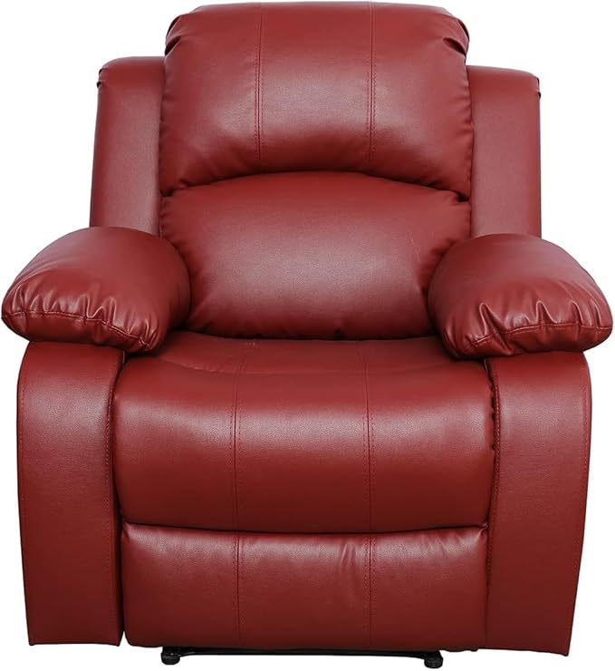AYCP Bonded Leather Living Room Furniture Set Reclining Sofa Set Loveseat Furniture Sets in Living Room Sofa Recliners (Chair, Red)