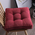vctops Square Chair Pad Seat Cushion with Ties Solid Color Soft Chair Pads Comfy Velvet Cushion Pillow for Kitchen Dining Office Chair Kids Reading (Wine Red,20"x20")