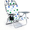 Canpsky Portable Beach Chair for Adults, Outdoor Camping Chair Lay Flat Folding Backpack Beach Reclining Chair with 5 Positions, Headrest, Cup Holder, Heavy Geometric Circle