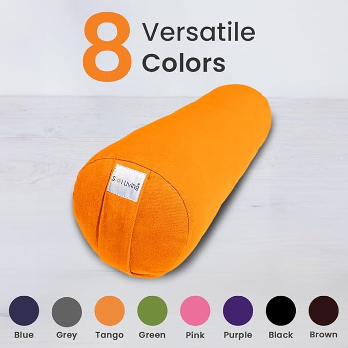 Sol Living Yoga Bolster Pillow Rectangular Meditation Cushion Cotton Meditation Accessories for Restorative Yoga Meditation Pillow Yoga Pillow Firm Body Pillow Bolster Pillow for Legs Removable Cover