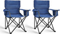 2 Pack Camping Chair Folding Heavy Duty with Cup Holder & Cooler Bag, Oversized Portable Lawn Chair for Adults, Tall and Lightweight, 300 lbs Capacity, for Beach, Fishing, Sports, Travel