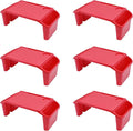 6 Pcs Kids Lap Desk Tray, Plastic Breakfast Lap Desk Trays with Storage Slots, Portable Stackable Lap Tray Tables for Writing Drawing Classroom, 19.69" L x 9.84" W x 7.1" H (Red)