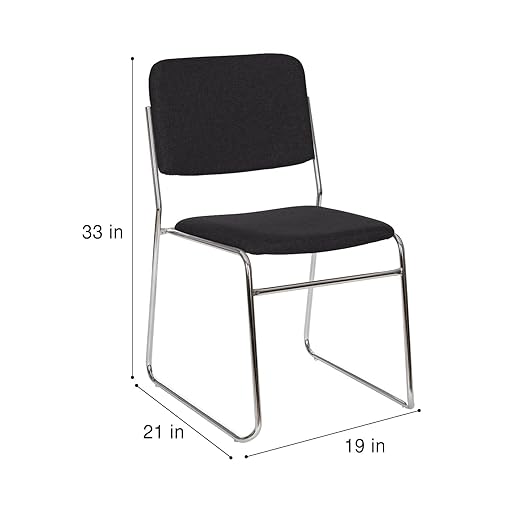 OEF Furnishings Padded Signature Stack Chair, Black