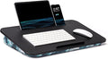 Lap Desk – L.DOCTOR Cushioned Lap Desks, Portable Laptop Desk for Bed, Couch & Floor, Washable Cushion, Built-in Phone & Tablet Slot, Fits 17.3" Laptop – Working, Writing, Gaming – Large, Blue Waves