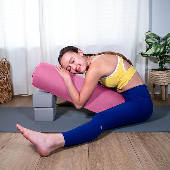 Sol Living Yoga Bolster Pillow Rectangular Meditation Cushion Cotton Meditation Accessories for Restorative Yoga Meditation Pillow Yoga Pillow Firm Body Pillow Bolster Pillow for Legs Removable Cover