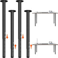 KOMOHOM Adjustable Furniture Leg Set 32~51 Inch, Adjustable Metal Table Leg， Home Office DIY Metal Desk Legs, for Computer Desk Dining Table Office Desk (4, Black)