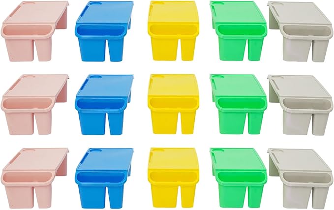 15-Piece Kids Lap Desk Tray, Portable Activity Trays with Cup Holder and Side Pockets Multicolor Reading Desk for Classroom & Home