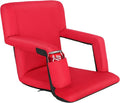 Smartxchoices 20.5"/24.5" Wide Stadium Seat Chair Bleacher Seats Padded with Back Support, Cushion, Arms, Pockets, Anchor Straps, Portable Folding Seat with Shoulder Straps