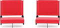 Flash Furniture Grandstand Portable Stadium Seats for Bleachers or Benches, Folding Padded Stadium Chairs with Handle, Pack of 2, 500 lb. Weight Capacity, Red