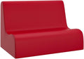 Children's Factory Small Contour Sofa, Mix-and-Match Kids Chairs, Sofas, Corner Ottomans and Cubes, Foam-Filled and Water-Resistant, Flexible Seating for Classroom Elementary, Red Kids Couch