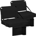 Stadium Seat for Bleachers with Back Support and Wide Padded Cushion Stadium Chair - Includes Shoulder Strap and Cup Holder