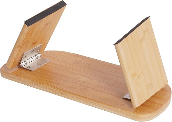 Bamboo Meditation Bench with Cushion, Folding Kneeling Meditation Bench, Portable Kneeling Chair for Kneeling or Sitting, 396.83lbs Load Max (Coffee)