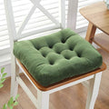 vctops Velvet Green Chair Pad Super Soft Plush Washable Square Seat Cushion for Kitchen Dining Room (Dark Green,20" x 20")