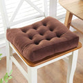 vctops Velvet Solid Chair Pad Super Soft Plush Washable Square Seat Cushion for Kitchen Dining Room (Coffee,18" x 18")