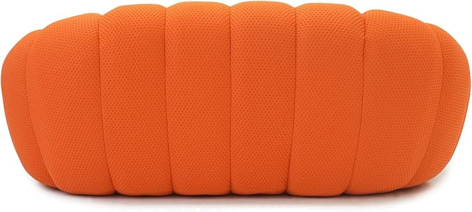 JACH 78.74'' Modern Bubble Sofa, Comfy Upholstered Loveseat Couch, Lazy Floor Sofas, Curved Couches, 3D Honeycomb-Shaped Leisure Couch for Living Room, Apartment, Small Space, Orange