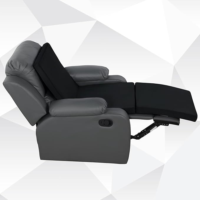 HOMBYS 3-in-1 Recliner Seat Cushion with Lumbar Support Pillow & Footrest, Multi-Functional Adjustable Height 2" to 6" for You to Choose, Non-Slip Foam Chair Cushion for Elderly, Black