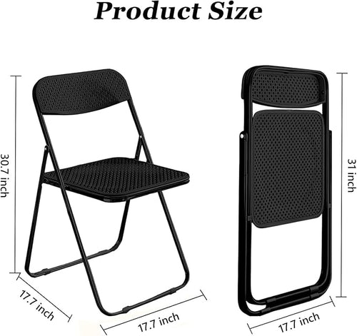 10 Pack Plastic Folding Chair Foldable Plastic Chair, Outdoor Indoor Portable Party Chairs,Stackable Commercial Seats with Steel,300-Pound Capacity,Black