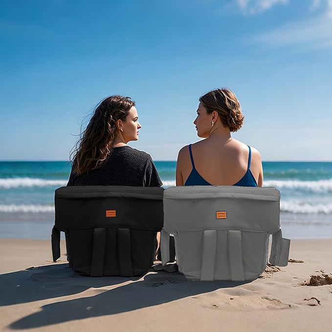 Stadium Seats with Back Support,Wide Stadium Chairs with Back and Cushion, Sofa Style Stadium Seats, 6 Reclining Positions, Extra Thick Bleacher Seat for Sports Events (Grey-2 Pack, Wide|22.5")
