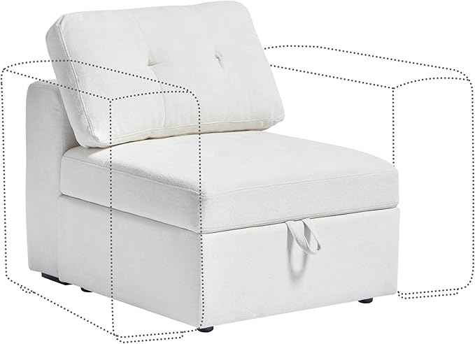 ORRD Single Seat Module for Modular Sectional Sofa Couch, Modular Sofa Middle Module with Storage Accent Armless Chair for Modular Sectional Sofa Couch