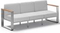 ComfCove Outdoor Aluminum 3-Seat Sofa, Modern Patio Patio Furniture with Wide Seat and Thick Cushions, All-Weather Oversized Couch for Deck, Porch