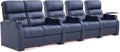 Weilianda Home Theater Seating, Top Grain Leather Sectional Seats Recliner Chair, Zero Gravity Reclining Sofa with Power Headrest 7 Colors Ambient Lighting USB C Charge Row of 5 Loveseat Left Blue